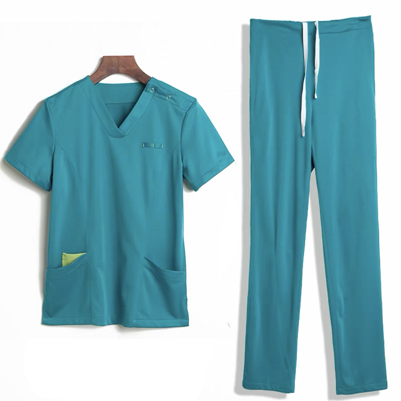 Anti-Falten-Frauen Krankenschwester Scrub Sets Tops Hosen Hosen Krankenhausuniformen