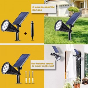 7 Farben Transformation Sensor wasserdicht montiert Außenzaun Wand Tragbare Solarbetriebene wiederaufladbare Gartenlampe im Freien