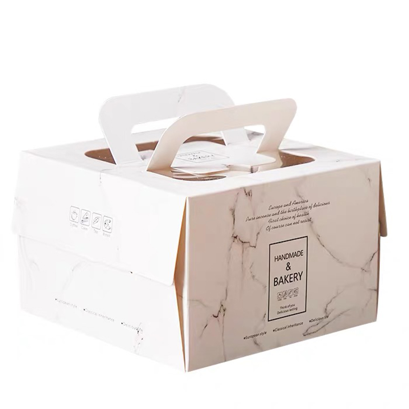 Benutzerdefinierte Geburtstagskuchenkiste, die gebackene Lebensmittelverpackungskasten faltete