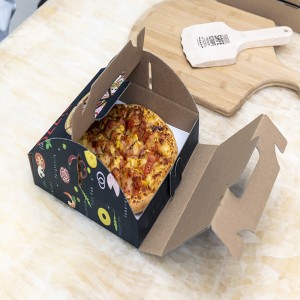 Benutzerdefinierte Verschiedene Größe Tragbarer Druck Pizza Verpackungskasten Wiederverwendbare Wellpizze Lieferung Pizza Box