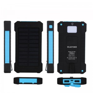 Solar Power Bank Dual USB Power Bank 20000mAh wasserdichtes Batterieladegerät externes tragbares Sonnenkollektor mit LED-Licht