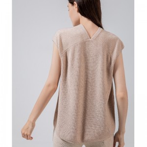 TIDAL MODE Simple Leisure Joker Basic-Stricken Kleine V-Ausschnitt Weste 68053#