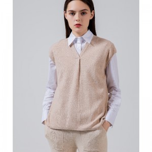 TIDAL MODE Simple Leisure Joker Basic-Stricken Kleine V-Ausschnitt Weste 68053#