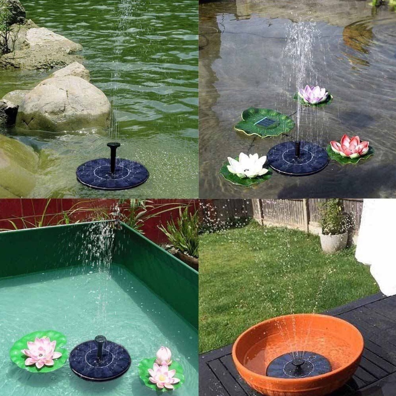 Schneller Brunnen-Solar-Birdbad-Brunnen, 1.4W Solarpanel-Kit-Wasserpumpe Solarbetriebene Floating-Brunnen-Kit Solarwasserbrunnen