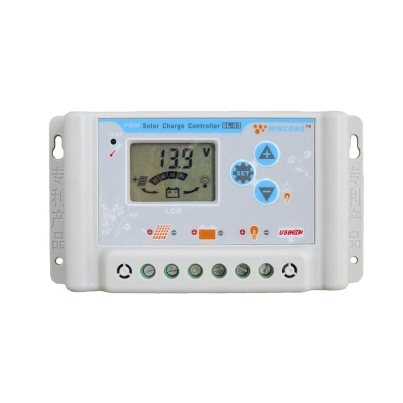 PWM 12V 24V 20A 30A Solar-Ladegerät-Controller 5V USB-LCD-Anzeige für Reichweite Solarpanelregler