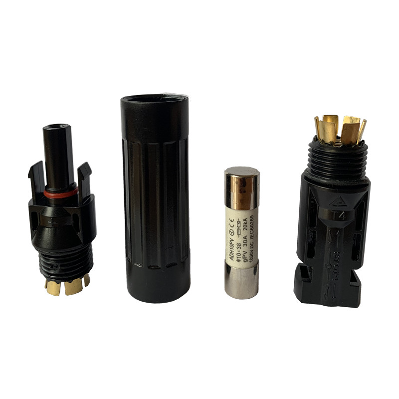 PV-Sicherungsverbinder 10A 15A 20A 30A 1000V DC-Stecker zu weiblicher Sonnenkollektor-Stecker In-Line-Sicherung Wasserdichter Halter Break-Schutz