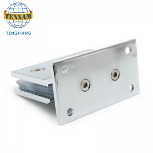 Hochwertige Präzisionsguss dicke Zinklegierung 304 abgeschrägte Badezimmer 90-Grad-Glas-Klapptürclip