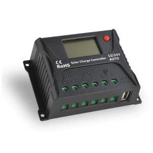 SRNE PWM Solar Off-Grid-Ladungsregler 12V/24V 10A 20A LCD MAX 55V für Solarpanel Blei-Säure-Lithium-Batteriesystem