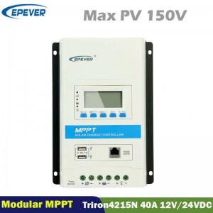 EPEVER 40A TRONRON4215N Modular MPPT Solar Charge Controller 12V24VDC MAX.150V PV-Eingang LCD-Display-Panel-Regler-Controller
