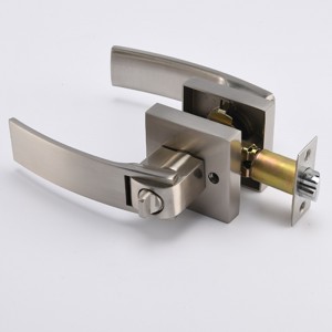 S7811 Satin -Nickel -Türgriff mit Schloss und Schlüssel, eingeschlossenes Eingangstürschlos