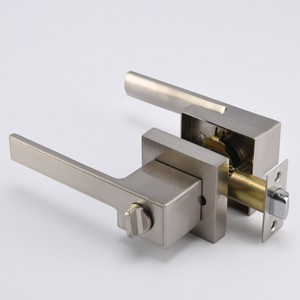 S7809 zeitgenössischer Square Privacy Türhebel für Schlafzimmer oder Badezimmer, schlüssellose Schlossetürknöpfe in Satin Nickel festgelegt