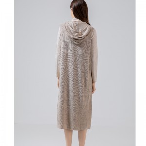 Modische lässige vielseitige Strick Hoodie lange Weste 69050#