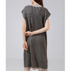 Modische lässige einfache Wollpullover Tausende Vogelklasse Halbhohe Kragen Weste Kleid 69065#