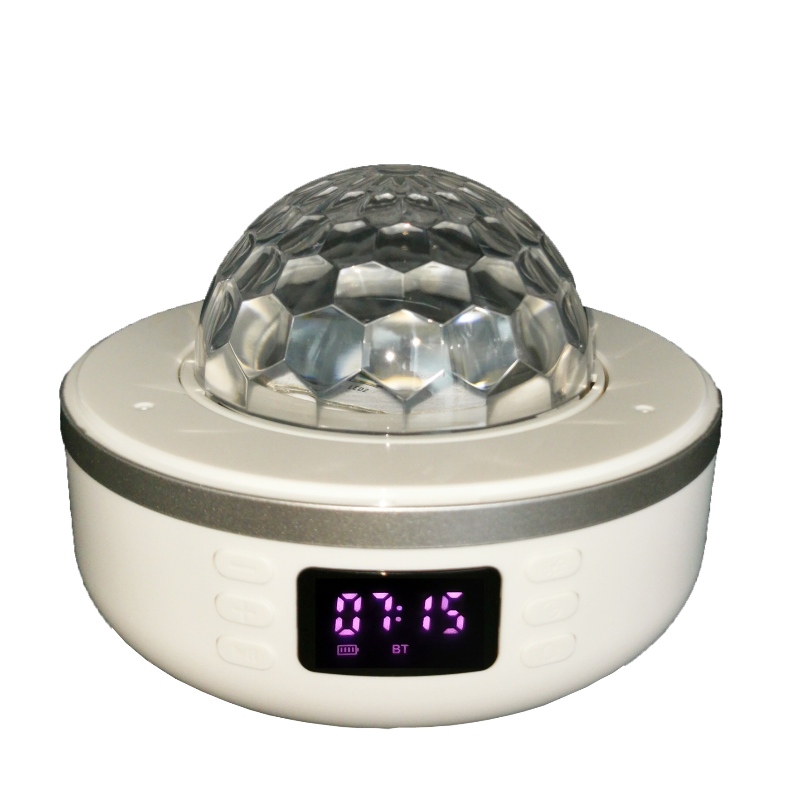 FB-BSK5 Bluetooth Clock Radio-Lautsprecher mit Desktoplampe, Disco-Kugel- und Projektionsbeleuchtung