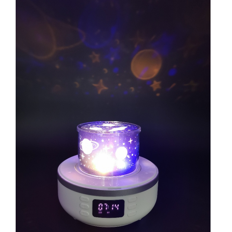 FB-BSK5 Bluetooth Clock Radio-Lautsprecher mit Desktoplampe, Disco-Kugel- und Projektionsbeleuchtung