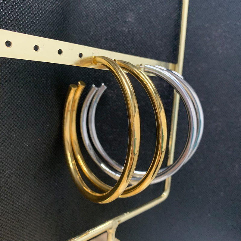 Edelstahl vergoldete Mode-Hoop-Ohrringe