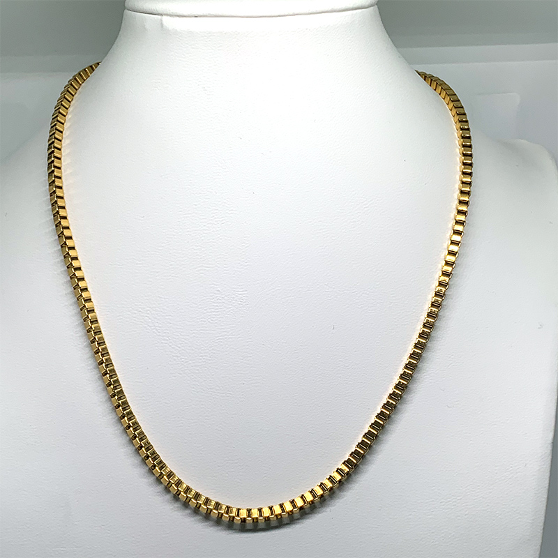 Edelstahl-Vakuumgold-platierter Quadratkasten-Halskette
