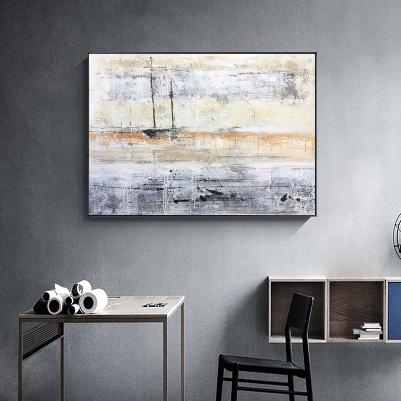 Benutzerdefinierte handgemalte Acryl Leinwand Landschaft Malerei Wanddekor Abstrakte Kunstwerk Leinwandöl Für Wohnzimmer
