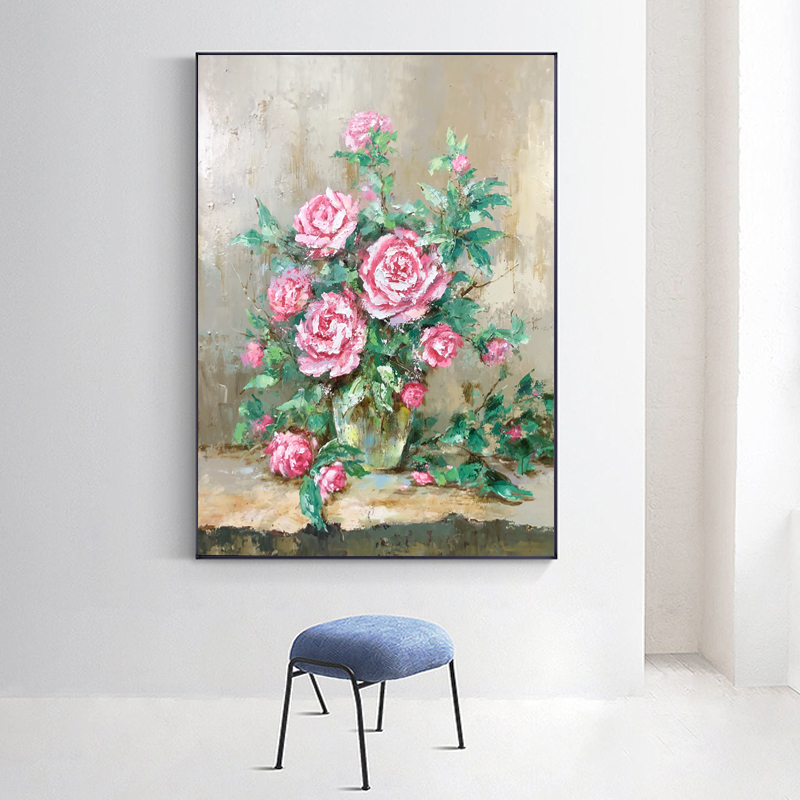 Fabrik Großhandel Blume reine handgemalte Acryl Leinwand-Malerei Wanddekor abstrakte Kunstwerk Leinwandöl für Wohnzimmer