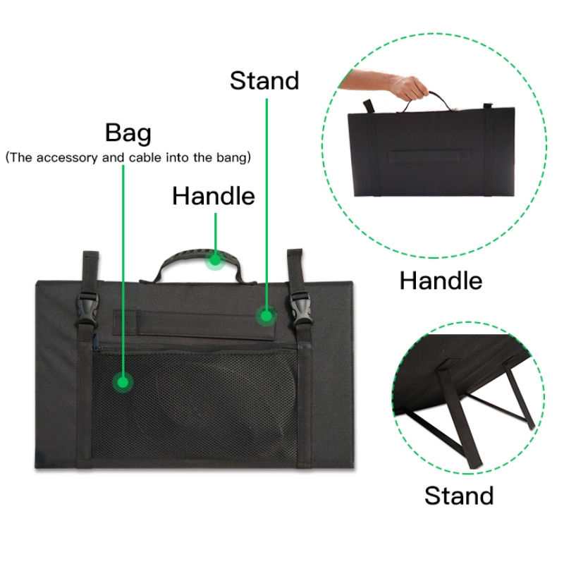 Hochleistungs-Solar-faltbarer Sonnenkollektor-Klapptasche tragbarer 60W 100W 200W 120W Falten-Solarpanel