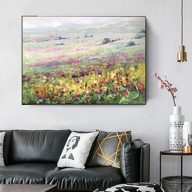 Moderne Wanddekoration Malerei Abstrakte Handgemachte Naturlandschaft Blume Ölgemälde Home Wandkunst zum Verkauf