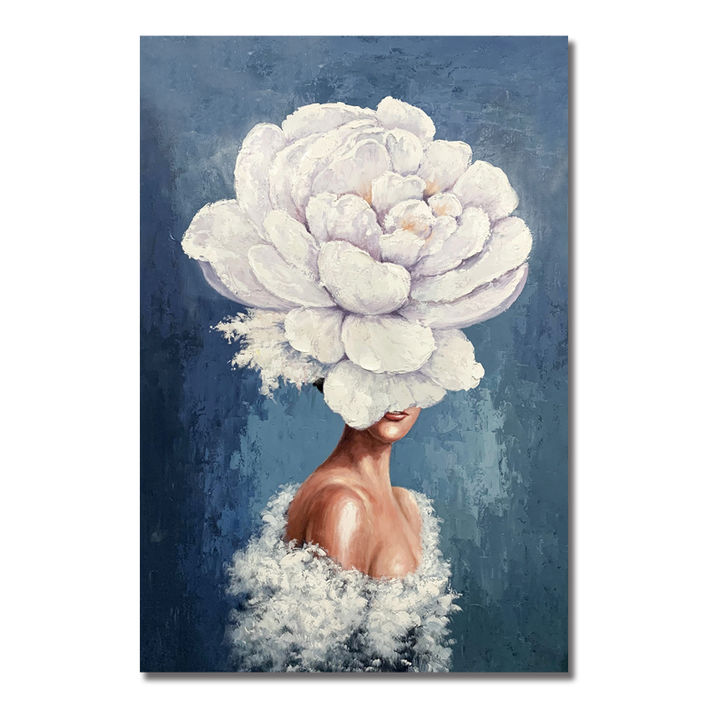 Dekoration Handgemalte moderne abstrakte Wandkunst Blumen Figure Leinwand Ölgemälde für Wohnzimmer