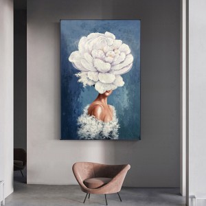 Dekoration Handgemalte moderne abstrakte Wandkunst Blumen Figure Leinwand Ölgemälde für Wohnzimmer