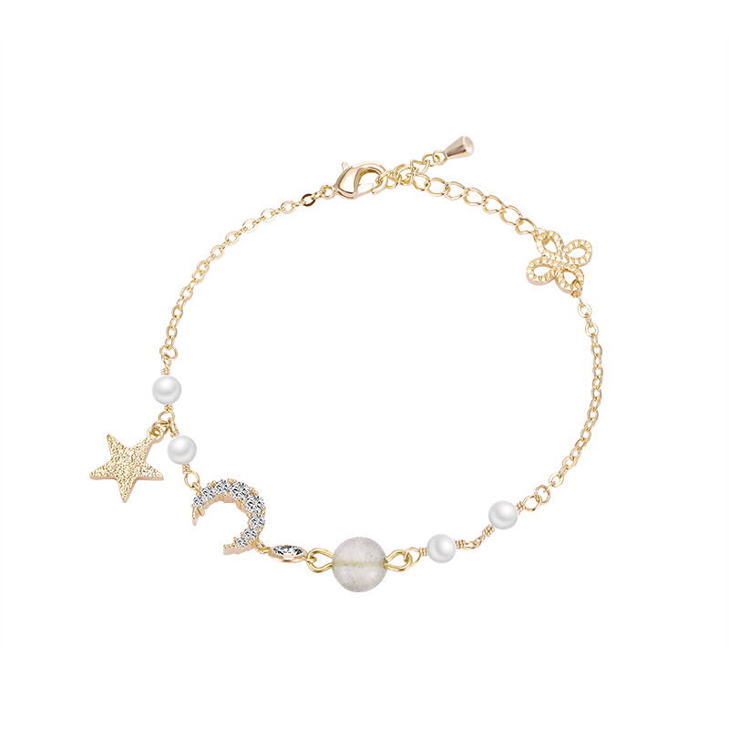 Star Moon Pearl Armband