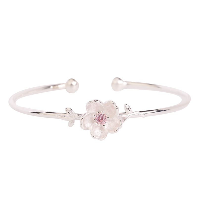 Elegante Persönlichkeit Kirschblüten Silber Armband