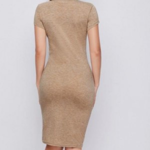 Gestrickte sexy Kleid Kurzarm Röcke