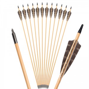 Elong Outdoor 117027-01 OD9mm 30 Zinch Hölzerner Pfeil mit Federbogenschießen Traditionelle Bugschießen