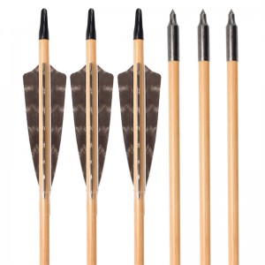 Elong Outdoor 117027-01 OD9mm 30 Zinch Hölzerner Pfeil mit Federbogenschießen Traditionelle Bugschießen