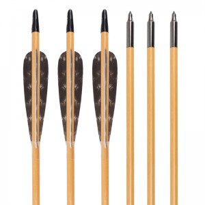 Elong Outdoor 117025-01 OD8mm 32 Zoll Holz Pfeil Bogenschießen Traditionelle Bugschießen