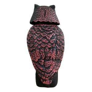 Realistische Vogelschanker Plastik-Eule-Vogelscheuche mit rotierender Kopf und Ton für den Gartenhof Vogelabweisende Outdoor-Schädlingsregelung