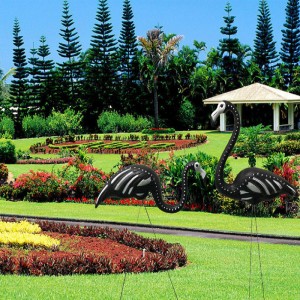 Black Skeleton Yard Flamingos Halloween Kunststoff Flamingos Rasen Dekor Ornamente Zombie Rasen Verzierung