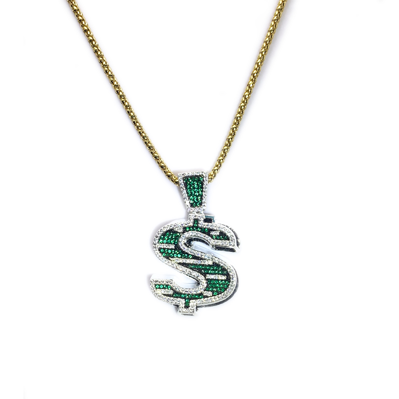 Hip-Hop Green S Dollarsymbol Anhänger
