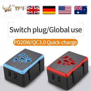 Derneue PD-Fast-Ladegerät-Konvertierungsstecker Universal-Konvertierungsstecker Fast Charging Travel Socket Universal Converter