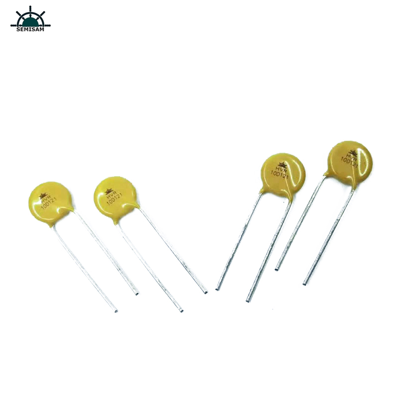 China Widerstand Lieferant ODM Gelb Silizium 10D121 Durchmesser 10mm Metalloxidvaristor für LED-Licht