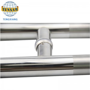 Kundengerechte moderne kreisförmige Röhre H Type Edelstahl Gleitzug Tür Badezimmer Zubehör Dusch Türglasgriff