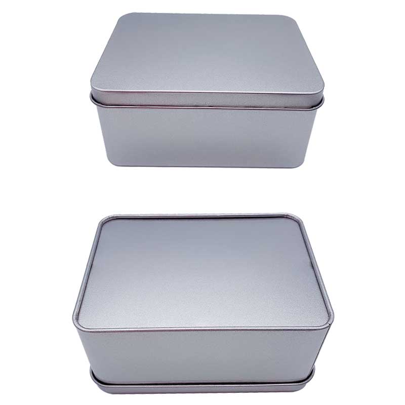 Fenster-Square-Metall-Box-Speicher-Zinn-Box 125 * 90 * 60mm
