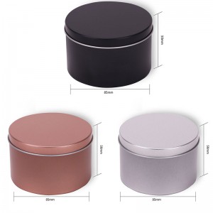 8Oz Black Blechblech Kerze Jar Aromatherapie Metallverpackung Kerze Jar 85 * 50mm