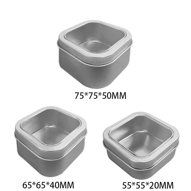 Mattierte kleine quadratische Blechdose Metallverpackung Kerzenkasten 75 * 75 * 50mm