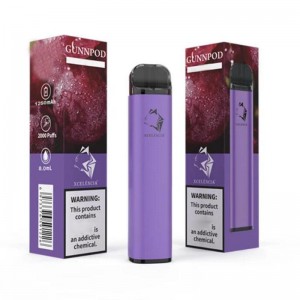 Gunnpod 2000 Puffs Vorgefüllt Einweg-VAPE 1250MAH Batterie E Zigarette Desivce 18350 8ml Vaporizer Starter Kit VS ELF BAR 20 Flavs Pen Pod Puff Gunpod