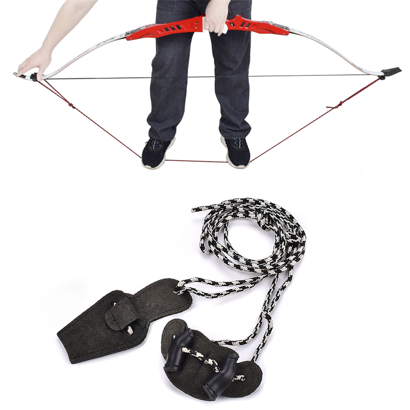 Nika Bogenschießen 454001 Bogen Stringer Nylon&Leather Verstellbarer Bogenschießen Recurve/tradional Bogen String Aid Shooting Practice