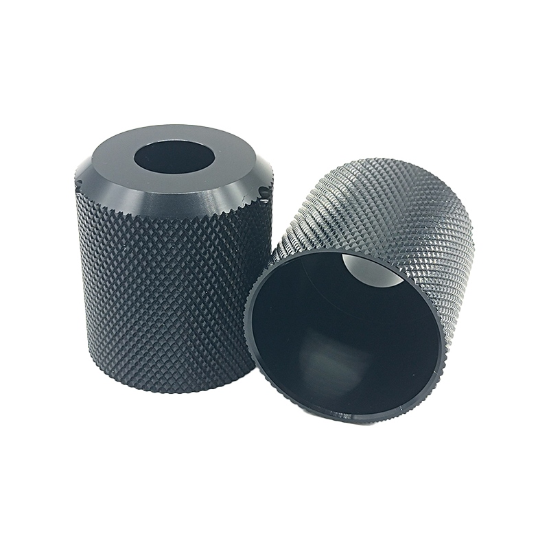 Rändelgestricke CNC-Aluminium-Bearbeitung Drehfräser-Fräsung schwarz anodizing Teile