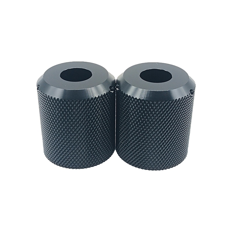 Rändelgestricke CNC-Aluminium-Bearbeitung Drehfräser-Fräsung schwarz anodizing Teile