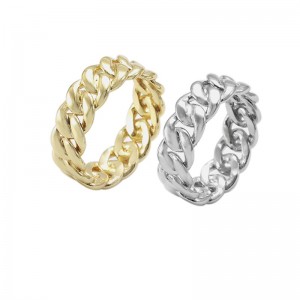 Edelstahl-Mode-Ring-Vakuum-Plattierung 18 Karat Gold- und Stahlring-Fingerring