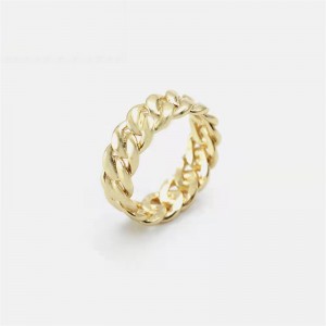 Edelstahl-Mode-Ring-Vakuum-Plattierung 18 Karat Gold- und Stahlring-Fingerring