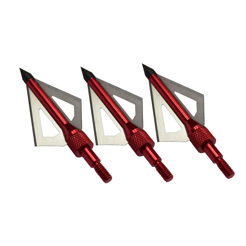 Nika Bogenschießen 15B005 100/125 Getreide Edelstahl Broadhead für Bogenschießen Bogenjagden 3 Klingen Broadhead