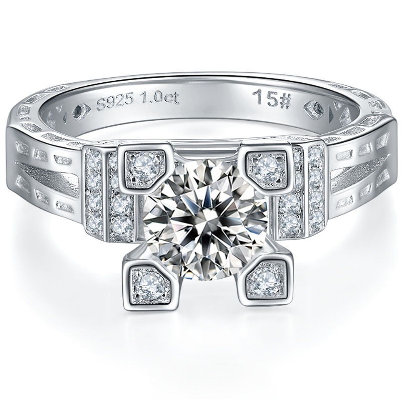 Tuochen Schmuck Professioneller Hersteller Benutzerdefinierte Sterlingsilber 925 Ringe mit 3A/5A/MOISSANITE STONES